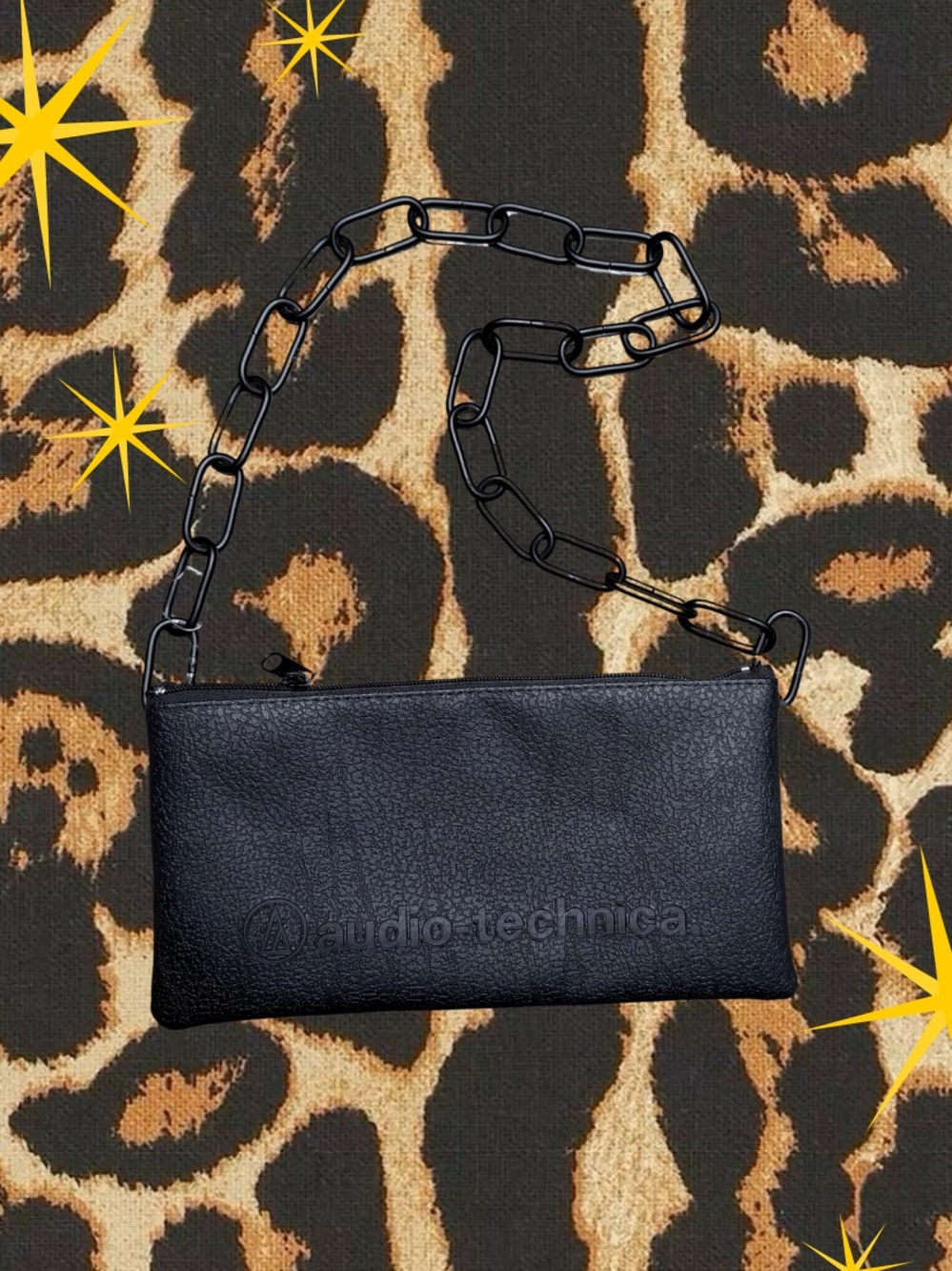 AUDIO-TECHNICA | Reworked Black Chain Strap Shoulder Bag | Like New